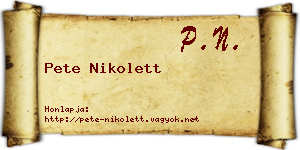 Pete Nikolett névjegykártya