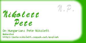 nikolett pete business card